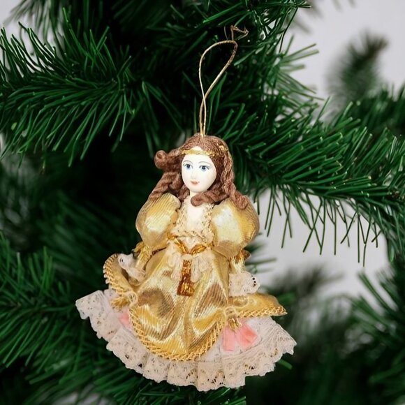 CHRISTMAS TREE DECORATION: OOAK vintage Handmade and Hand painted Doll - Picture 7 of 7